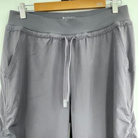 Athleta Black Mid Rise Attitude Ruched Athletic Jogger Pants Size 6T - Picture 3 of 8